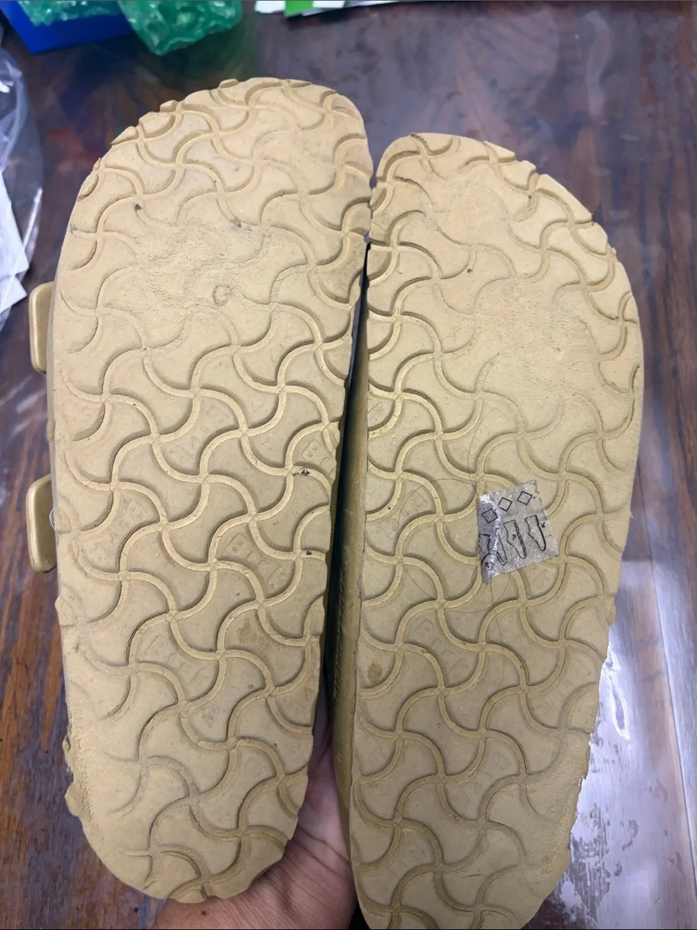 Women Double-Buckle Birkenstock Slide Sandals in Golden Sz 40(9) - Picture 4 of 5